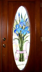 Blue iris door, interior view