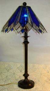 Tall blue lamp